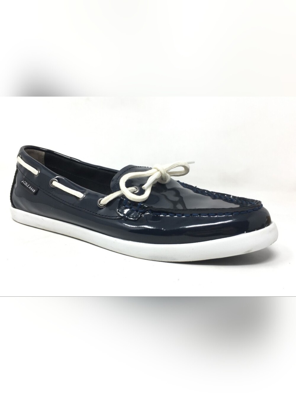 Cole Haan Women's W05747 Navy Blue Patent Leather Boat Shoes – Size 10 B